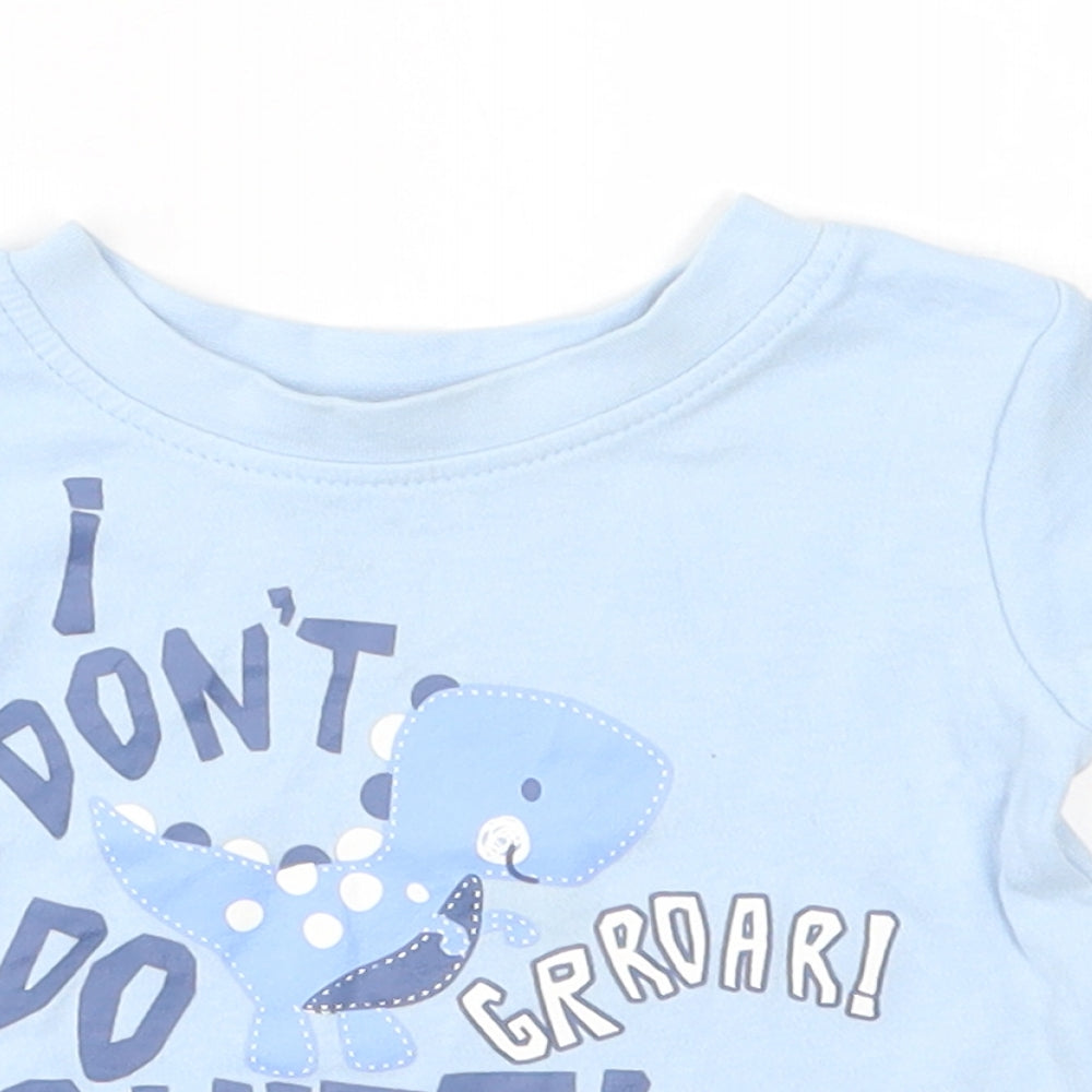 George Baby Blue   Basic T-Shirt Size 0-3 Months  - I don't do quiet