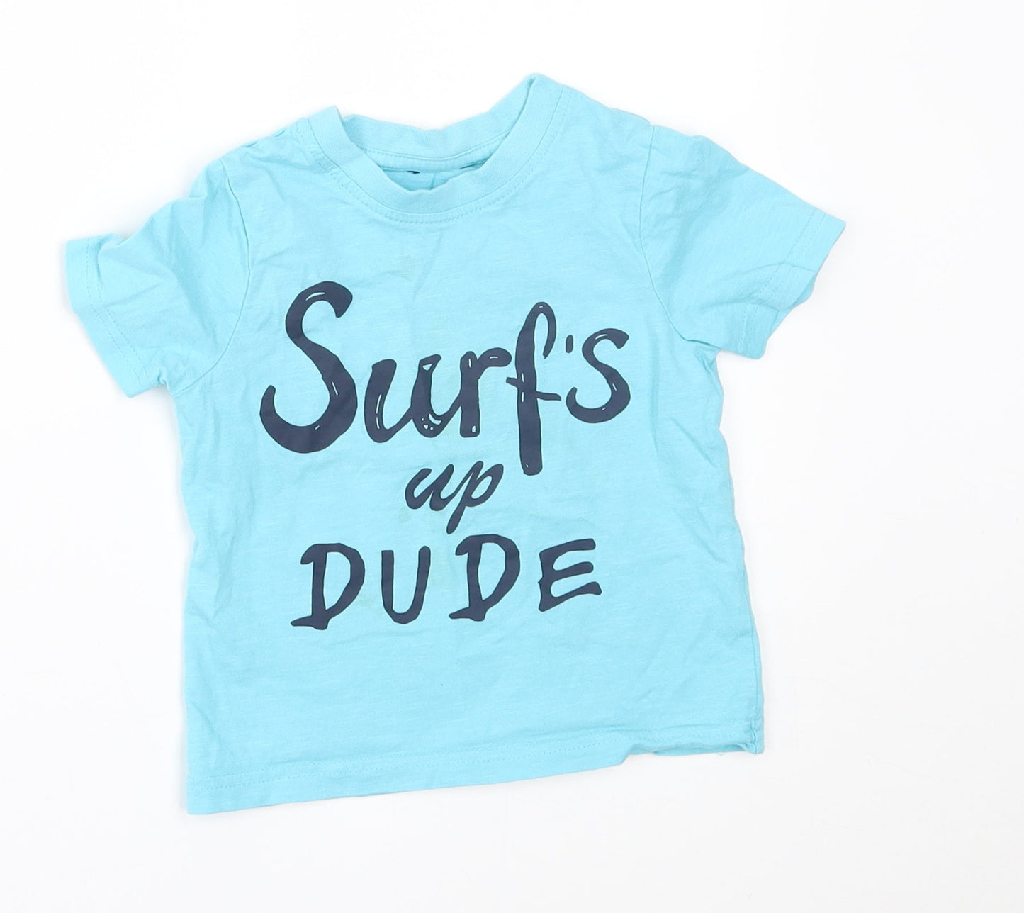 George Baby Blue   Basic T-Shirt Size 18-24 Months  - surfs up dude