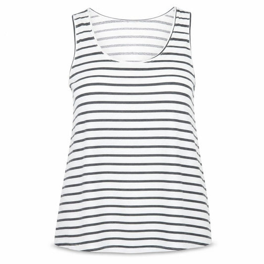 Avenue Womens White Striped  Basic Tank Size 16