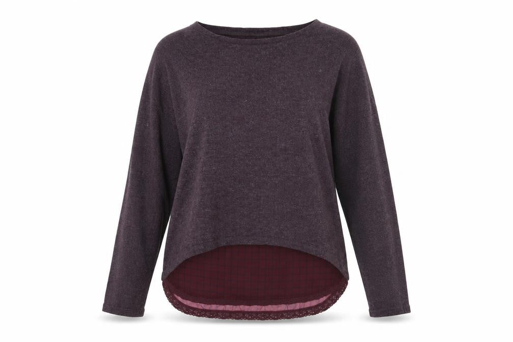La Redoute Womens Purple Plaid  Basic T-Shirt Size 10  - Purple/Grey