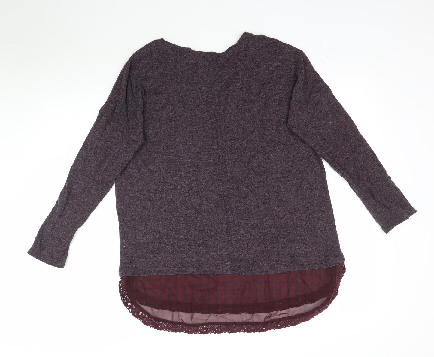 La Redoute Womens Purple Plaid  Basic T-Shirt Size 10  - Purple/Grey