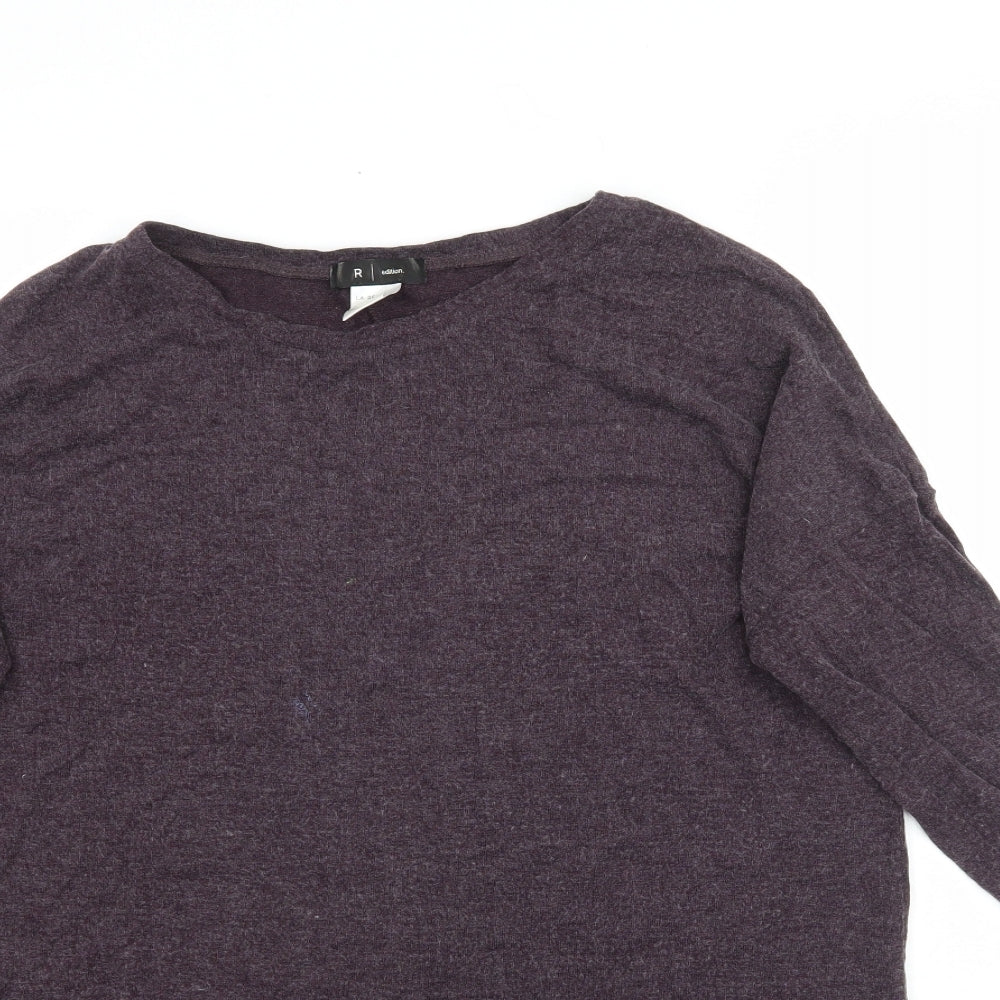 La Redoute Womens Purple Plaid  Basic T-Shirt Size 10  - Purple/Grey