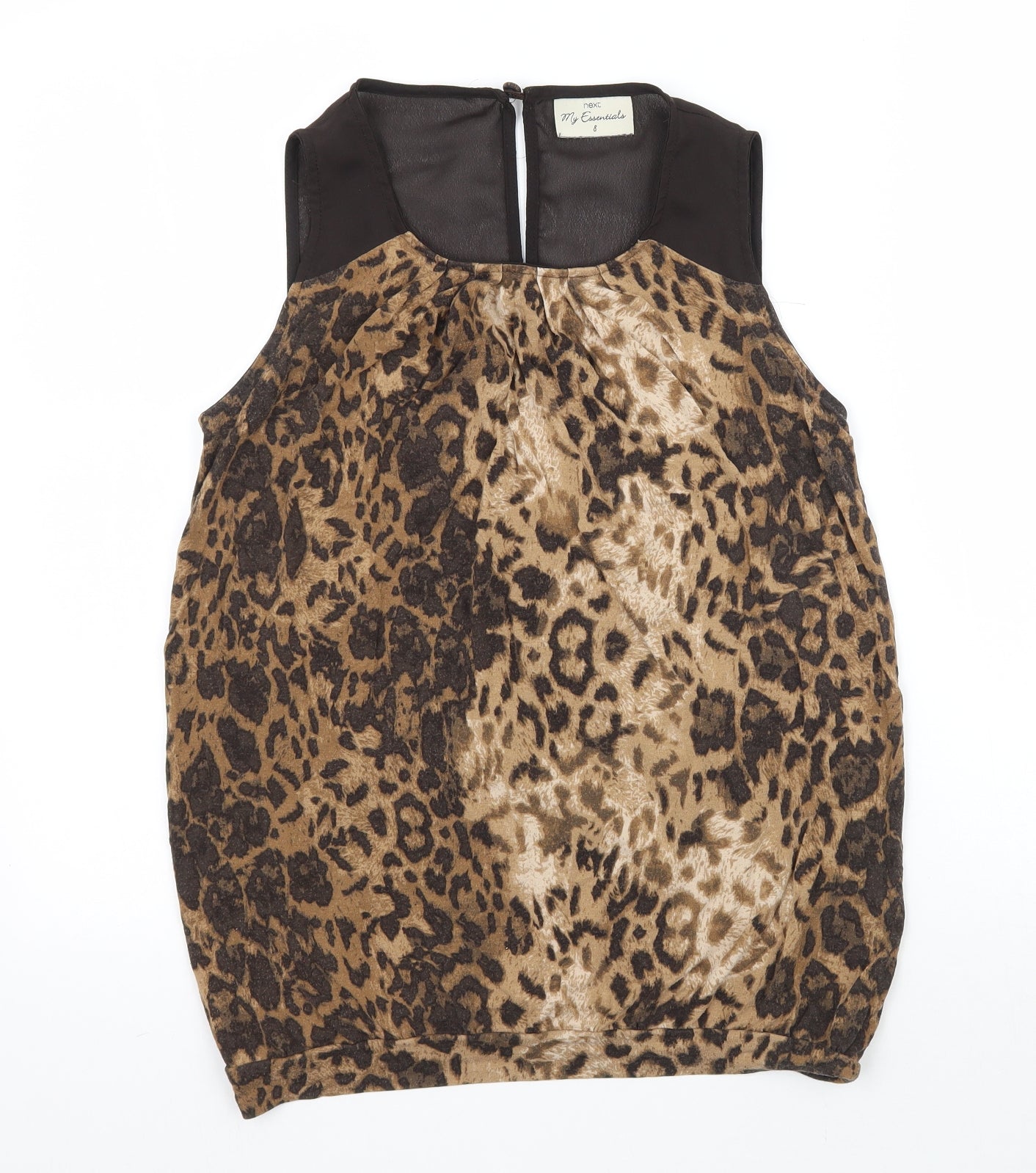 NEXT Womens Brown Animal Print  Basic Blouse Size 8