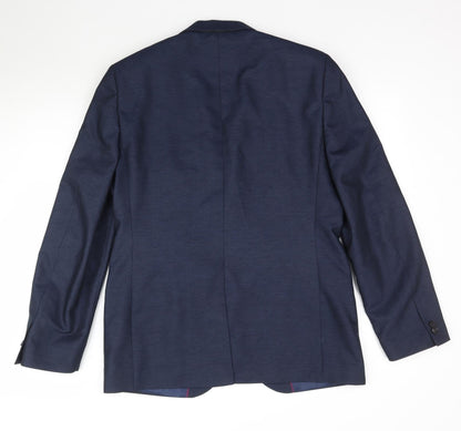 Back view of Taylor & Wright men’s blue jacket suit jacket, size 40