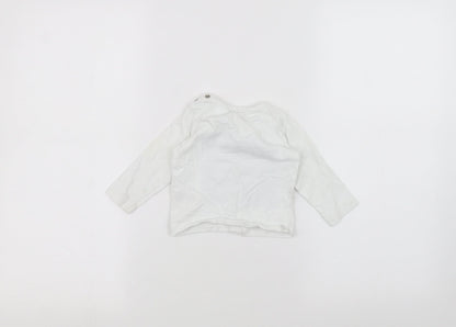Back view of Mothercare Baby White Basic T-Shirt, size 3-6, Months