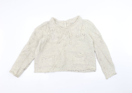 Marks and Spencer Womens White   Pullover Jumper Size 12