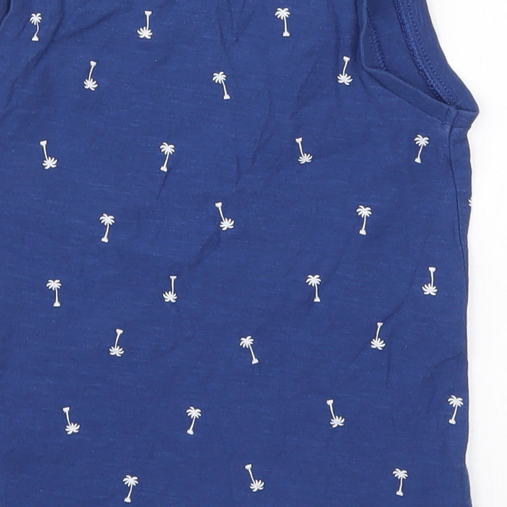 Matalan Boys Blue   Basic Tank Size 2-3 Years  - Palm Trees
