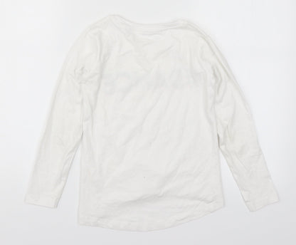 Back view of Preworn girls’ white basic t-shirt, size 8, years - dance