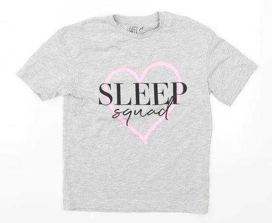 Matalan Girls Grey Solid  Top Pyjama Top Size 9 Years  - Sleep Squad