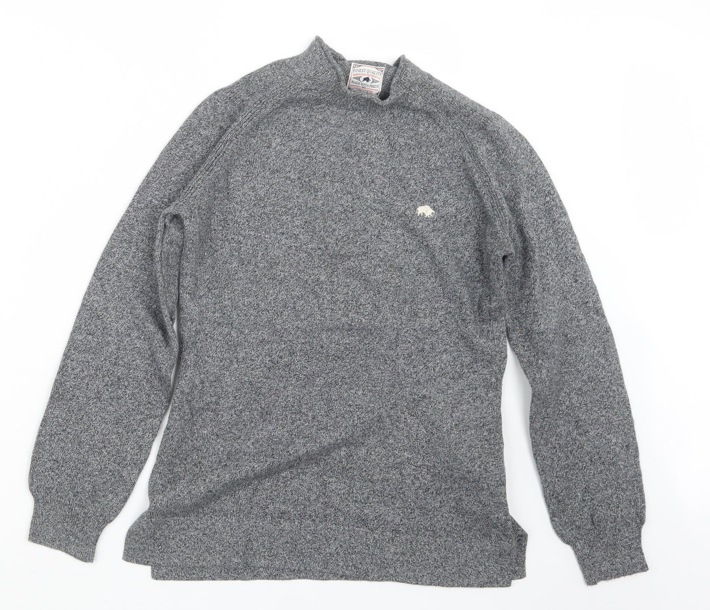 Raging Bull Boys Grey  Knit Pullover Jumper Size 12 Years