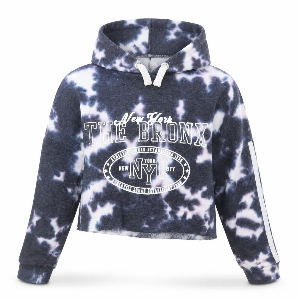 New Look Girls Blue Geometric  Pullover Hoodie Size 9 Years