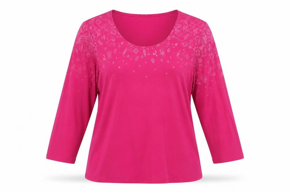 Susan Graver Womens Pink   Basic T-Shirt Size M