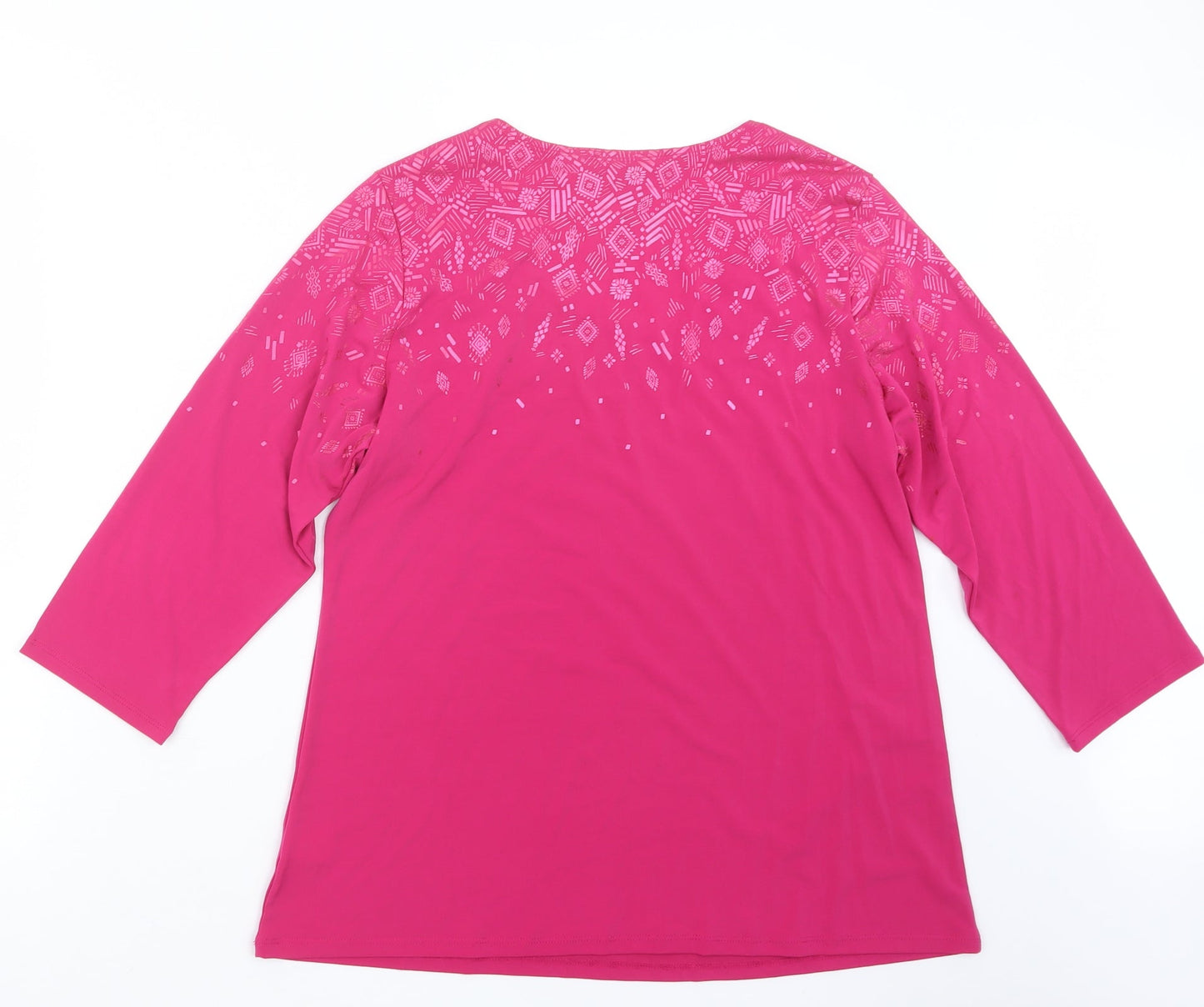 Susan Graver Womens Pink   Basic T-Shirt Size M