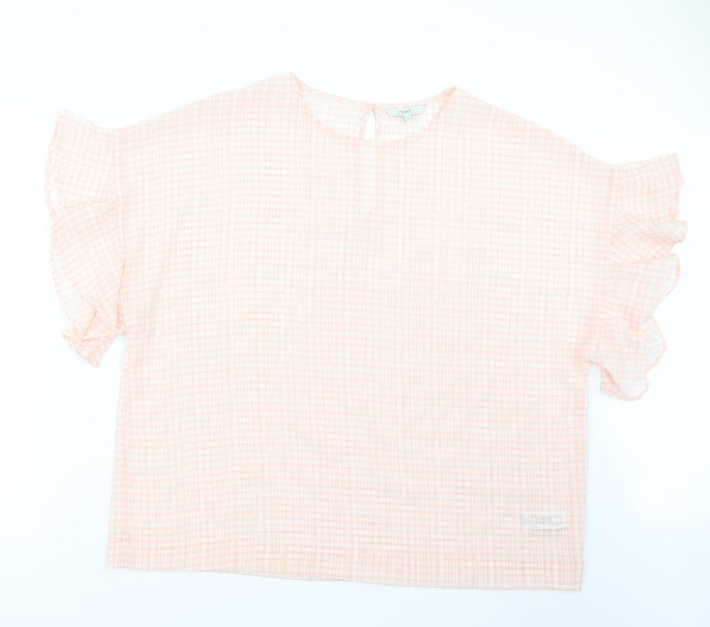 NEXT Womens Pink Check  Basic Blouse Size 18
