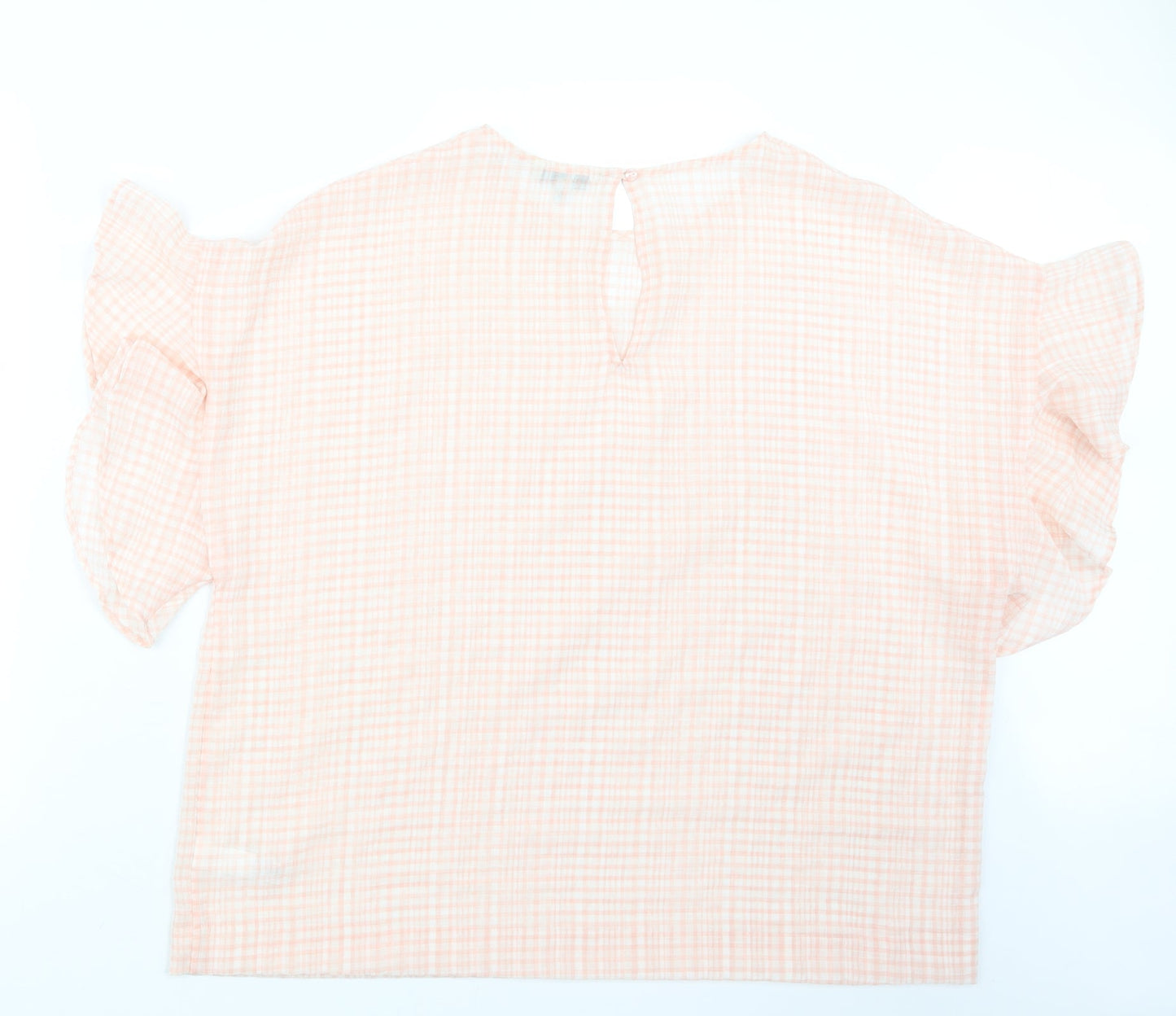 NEXT Womens Pink Check  Basic Blouse Size 18