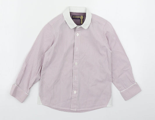Baker Boys Red Striped  Basic Button-Up Size 6 Years