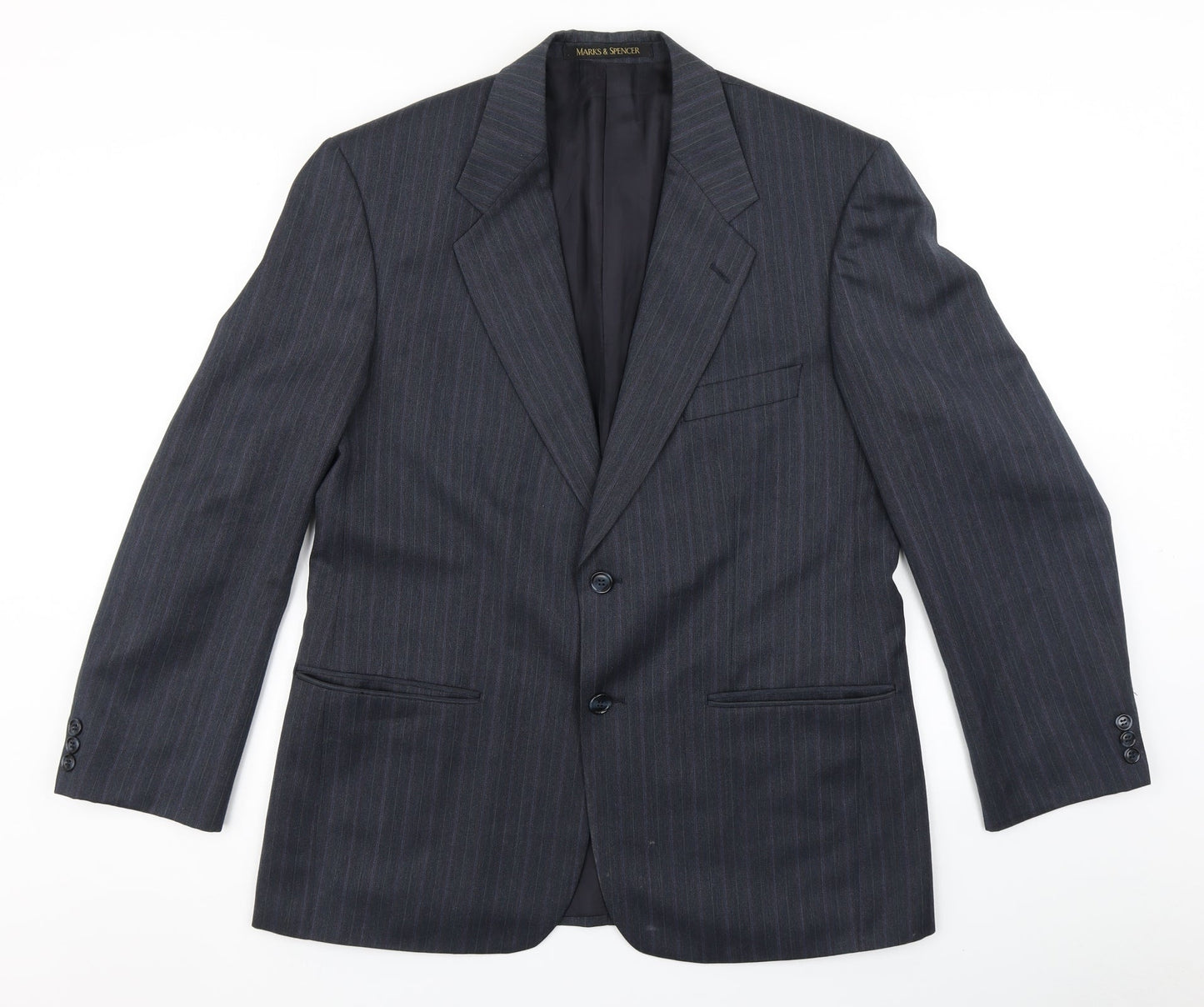 St Michael Mens Blue Striped  Jacket Blazer Size 40
