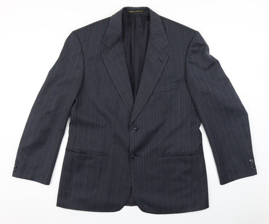 St Michael Mens Blue Striped  Jacket Blazer Size 40