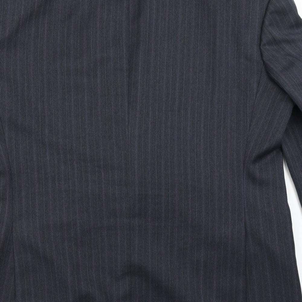 St Michael Mens Blue Striped  Jacket Blazer Size 40