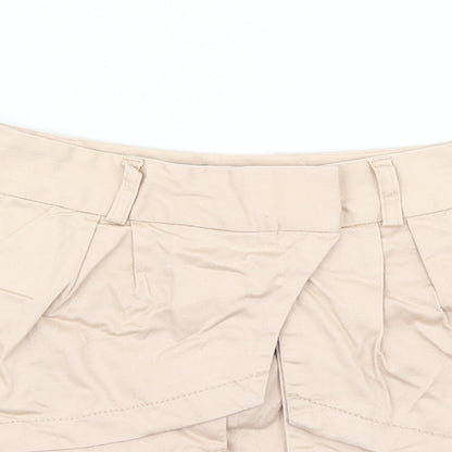 Close-up detail of ASOS women’s pink a-line skirt, size UK 8