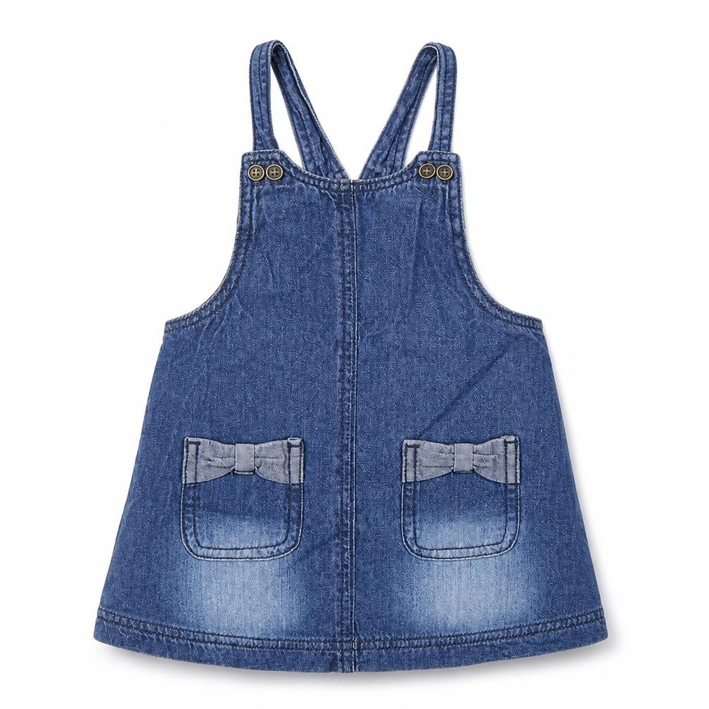 NXT Girls Blue  Denim Pinafore/Dungaree Dress  Size 9-12 Months