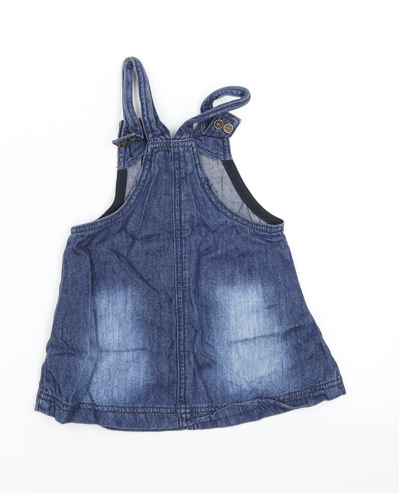 NXT Girls Blue  Denim Pinafore/Dungaree Dress  Size 9-12 Months