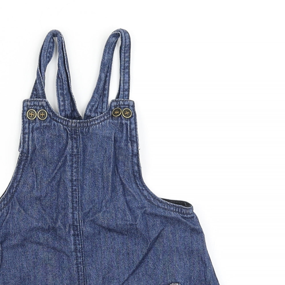 NXT Girls Blue  Denim Pinafore/Dungaree Dress  Size 9-12 Months