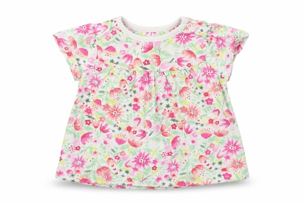 Nutmeg Baby White Floral  Basic T-Shirt Size 6-9 Months