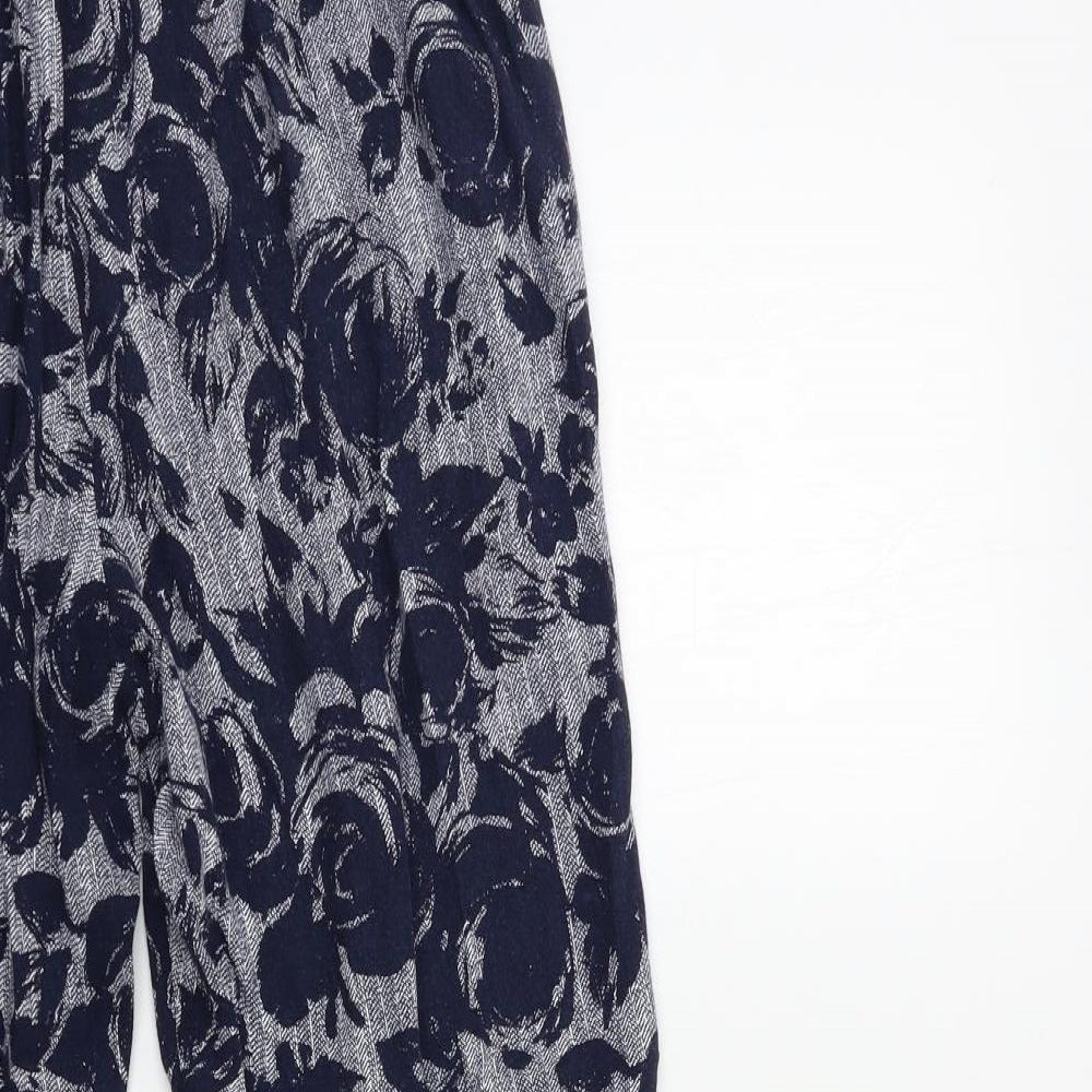 Marks and Spencer Womens Blue Fair Isle  Trousers  Size 12 L25 in