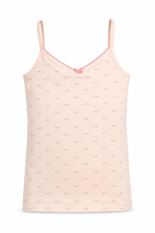 Front view of Kiabi girls’ beige basic tank, size 4-5, years