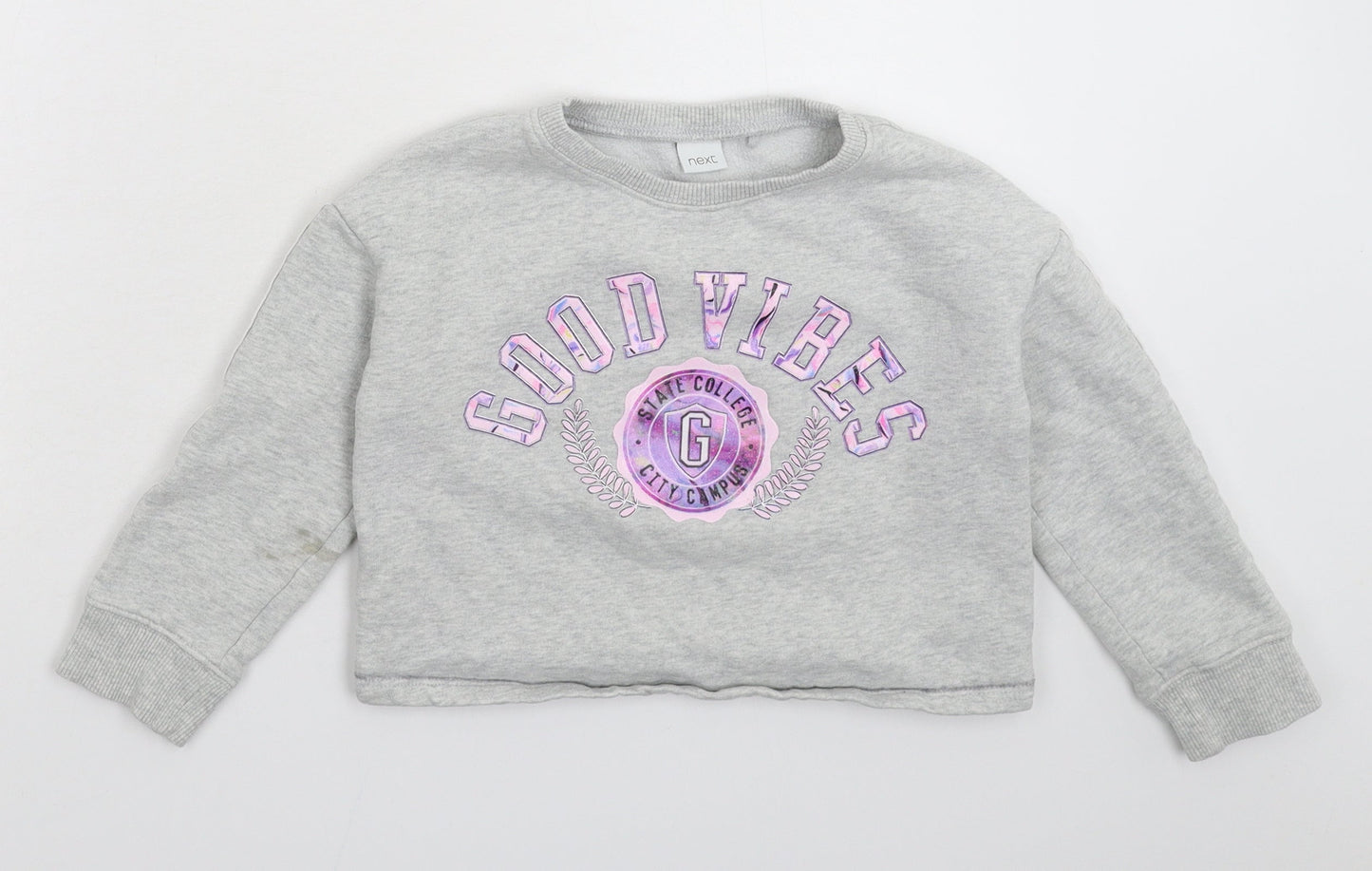 NEXT Girls Grey   Pullover Sweatshirt Size 6 Years