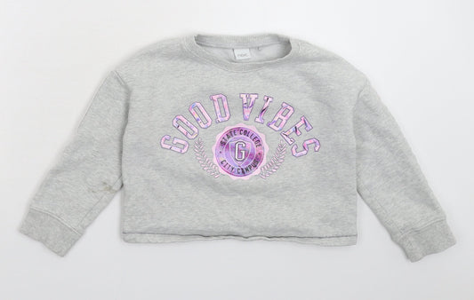 NEXT Girls Grey   Pullover Sweatshirt Size 6 Years