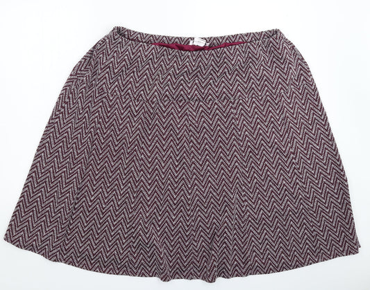 Afibel Womens Multicoloured Geometric  A-Line Skirt Size 30