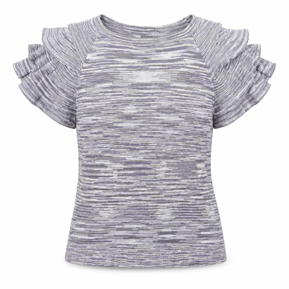 Et Vous Womens Grey Striped Knit Pullover Jumper Size 18
