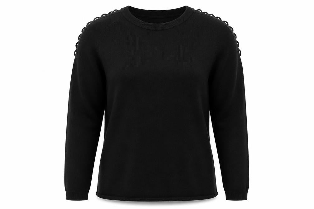 Kit Womens Black  Knit Pullover Jumper Size 18