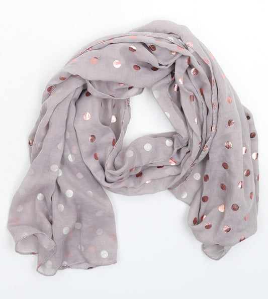 Preworn Womens Grey Polka Dot Knit  Scarf