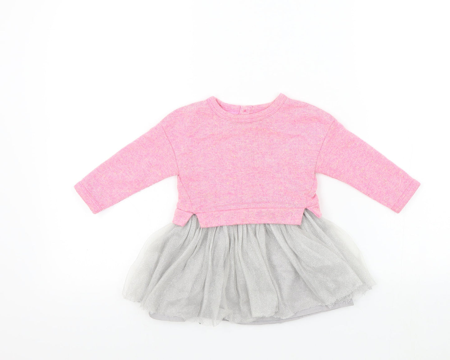 mini v Girls Pink Colourblock  Fit & Flare  Size 9-12 Months