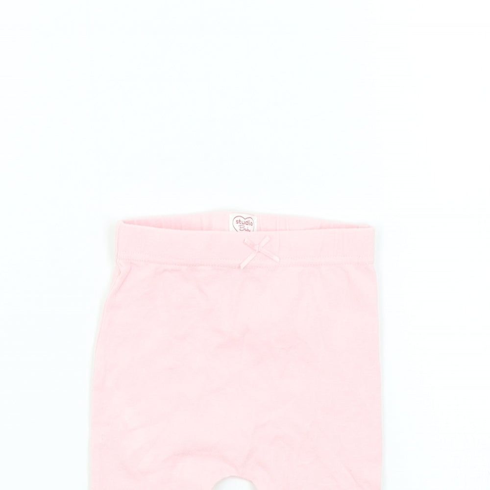 Studio Girls Pink Colourblock  Jogger Leggings Size 9-12 Months