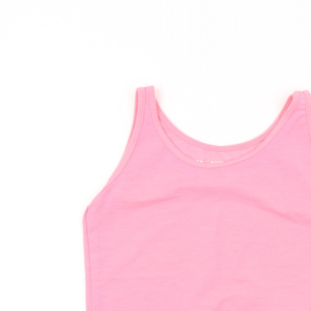 YD Girls Pink Colourblock  Basic T-Shirt Size 7-8 Years