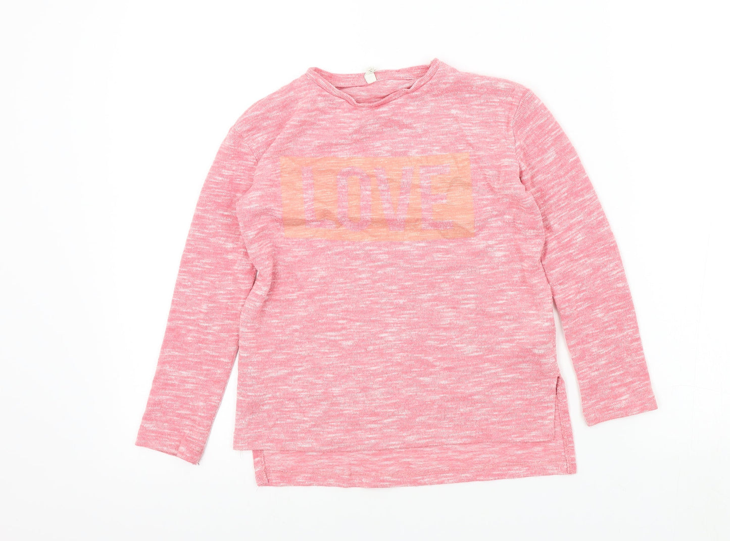 YD Girls Pink Colourblock  Pullover Jumper Size 8-9 Years
