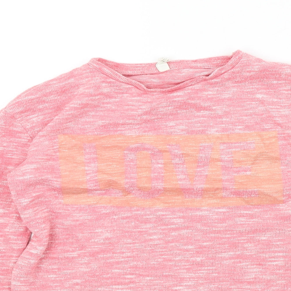 YD Girls Pink Colourblock  Pullover Jumper Size 8-9 Years