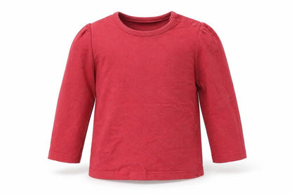 Front view of Nutmeg girls’ pink colourblock basic t-shirt, size 3-6, months