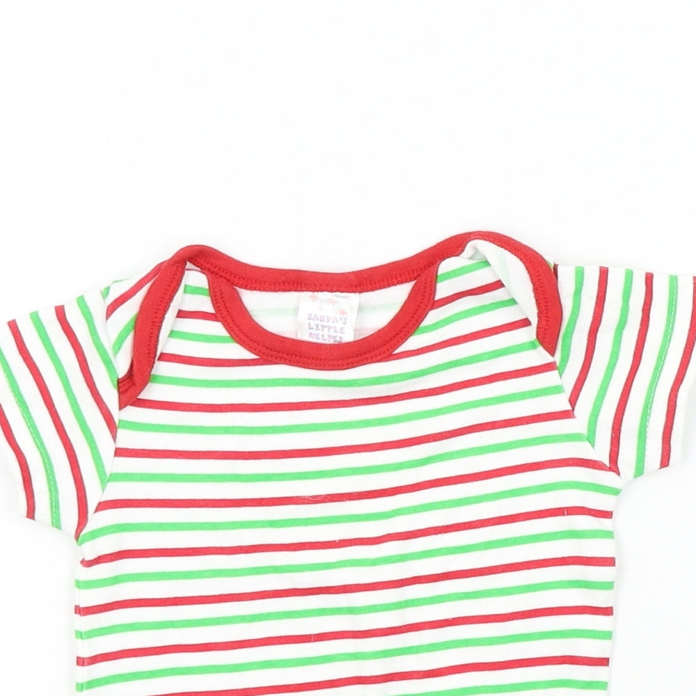 santers little helper Baby Multicoloured Striped  Babygrow One-Piece Size 3-6 Months