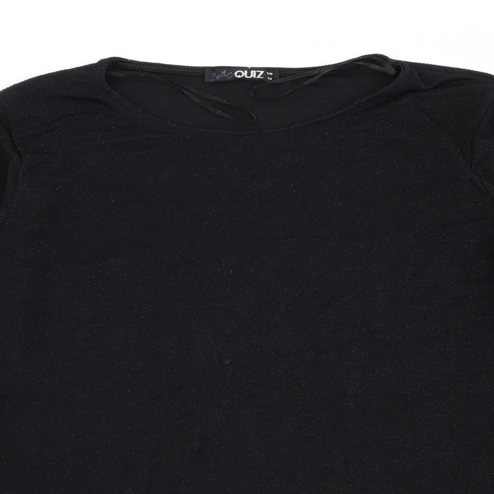 Quiz Womens Black   Basic T-Shirt Size 10