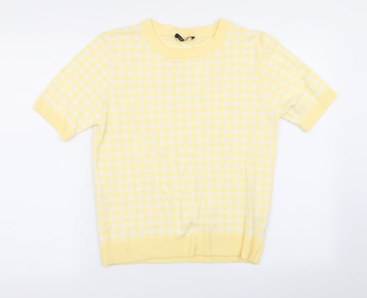 M&S Womens Multicoloured Check  Pullover Jumper Size 14