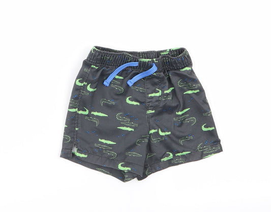Preworn Boys Grey Animal Print  Capri Trousers Size 12-18 Months  - shorts