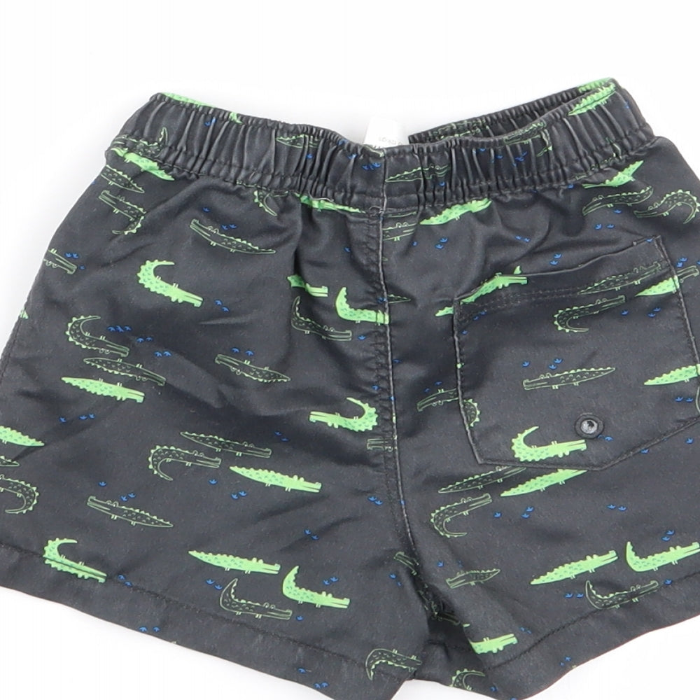 Preworn Boys Grey Animal Print  Capri Trousers Size 12-18 Months  - shorts