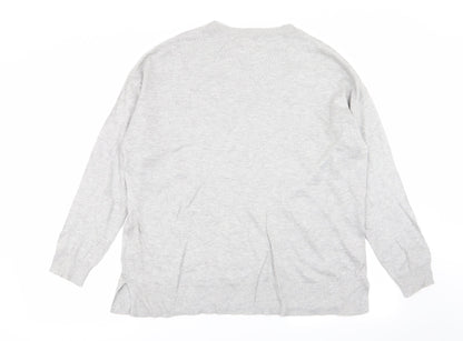 Back view of Gallery women’s grey jumper, size M