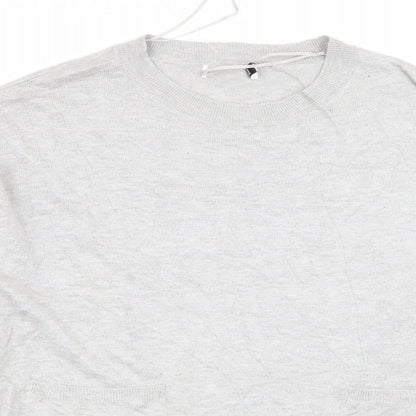 Close-up detail of Gallery women’s grey jumper, size M