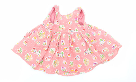 M&S Girls Pink Geometric  Fit & Flare  Size 3-6 Months